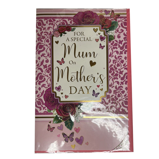 To Special Mum Roses and Butterflies Design Mother's Day Card