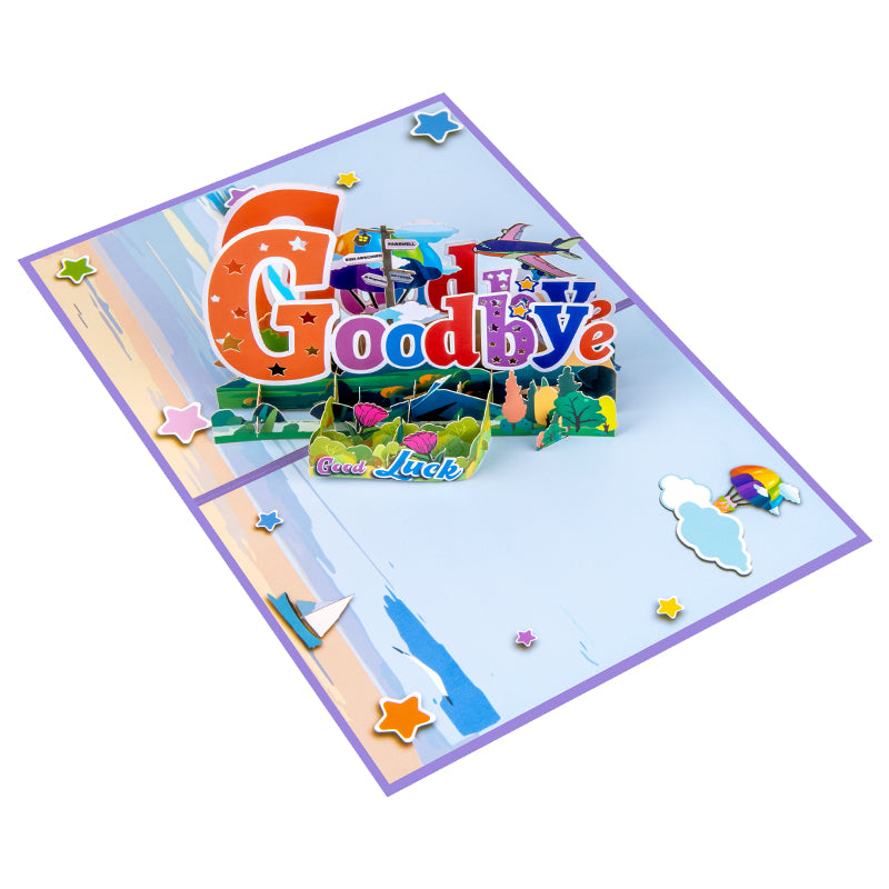 A Vibrant Goodbye & Good Luck 3D Pop Up Happy Farewell Card