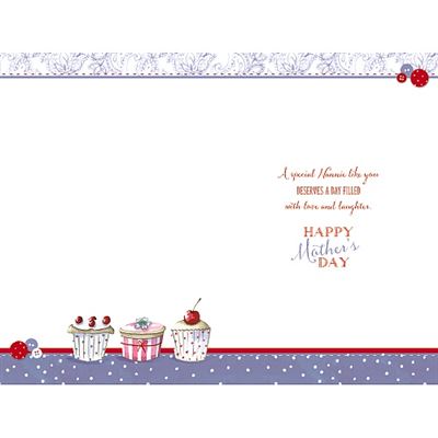 For Nannie Kettle and Tea Cup Mother's Day Card