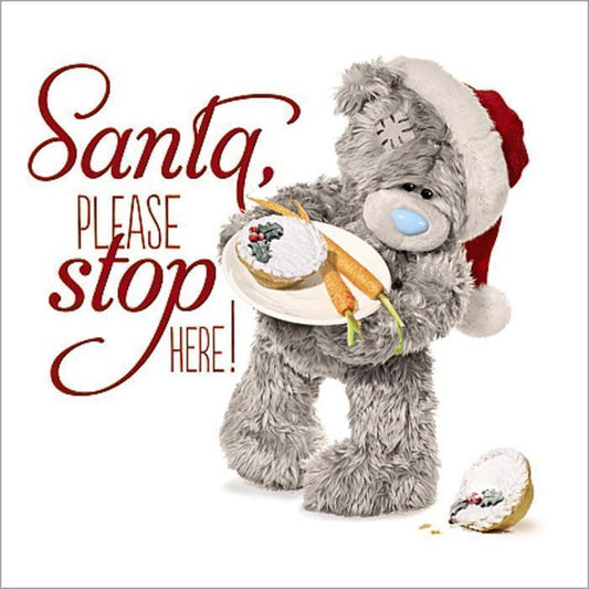 3D Holographic Santa Stop Here Me to You Christmas Card