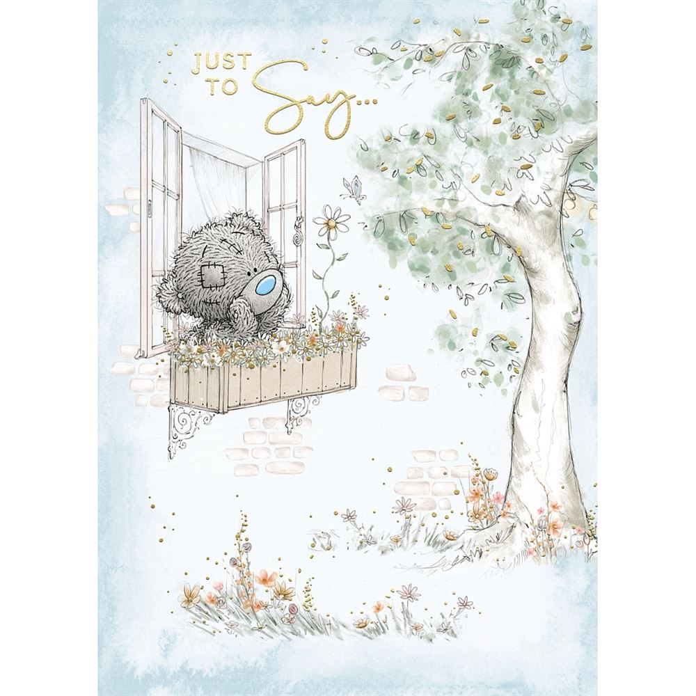 Bear On Swing 'Just To Say' Thoughtful Blank Greeting Card