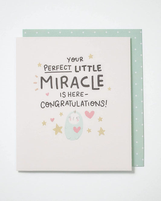 Your Perfect Little Miracle New Baby Birth Congratulations Card 