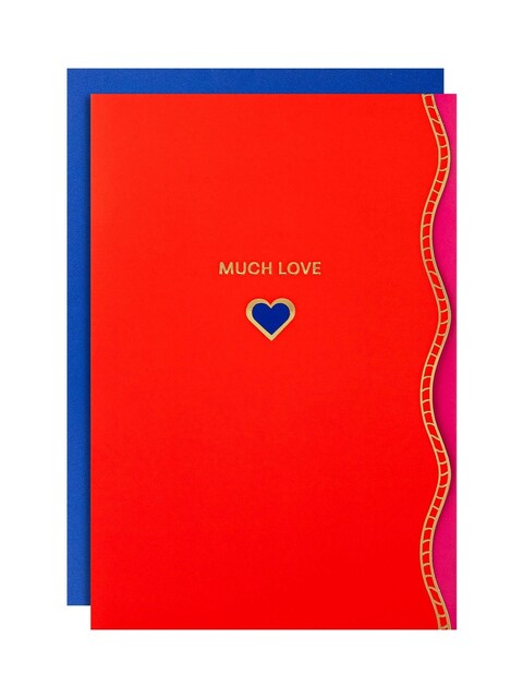 Red Blue Premium 'Much Love' Open Card Vivid Aura