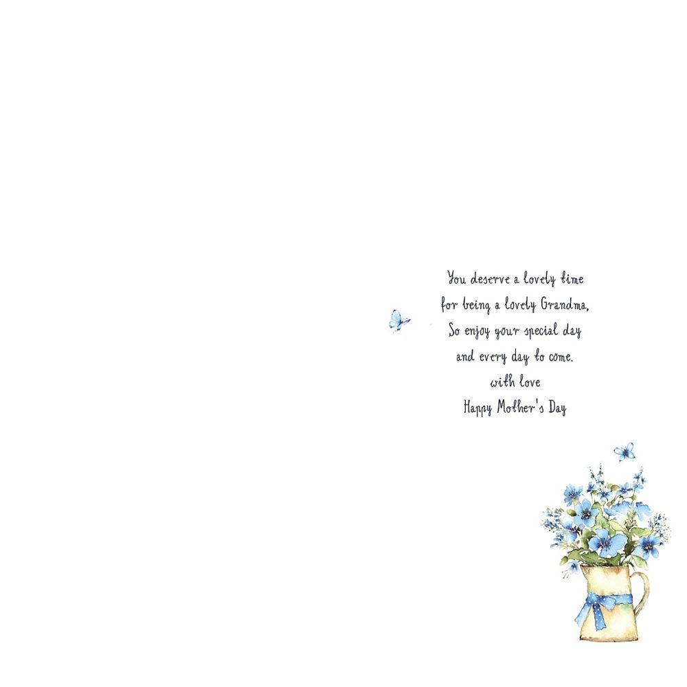 Blue Flower Bouquet Design with Heartfelt Message Grandma Mother's Day Card