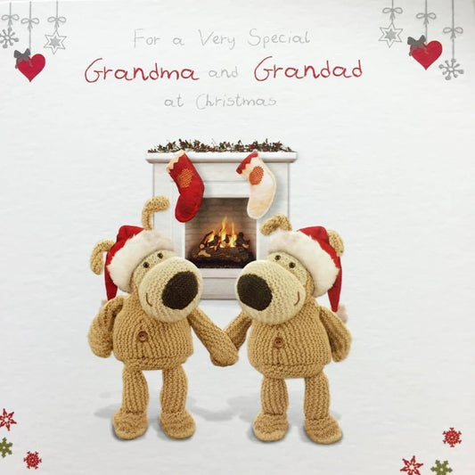 Grandma & Grandad Christmas Card Boofle Couple Holding Hand