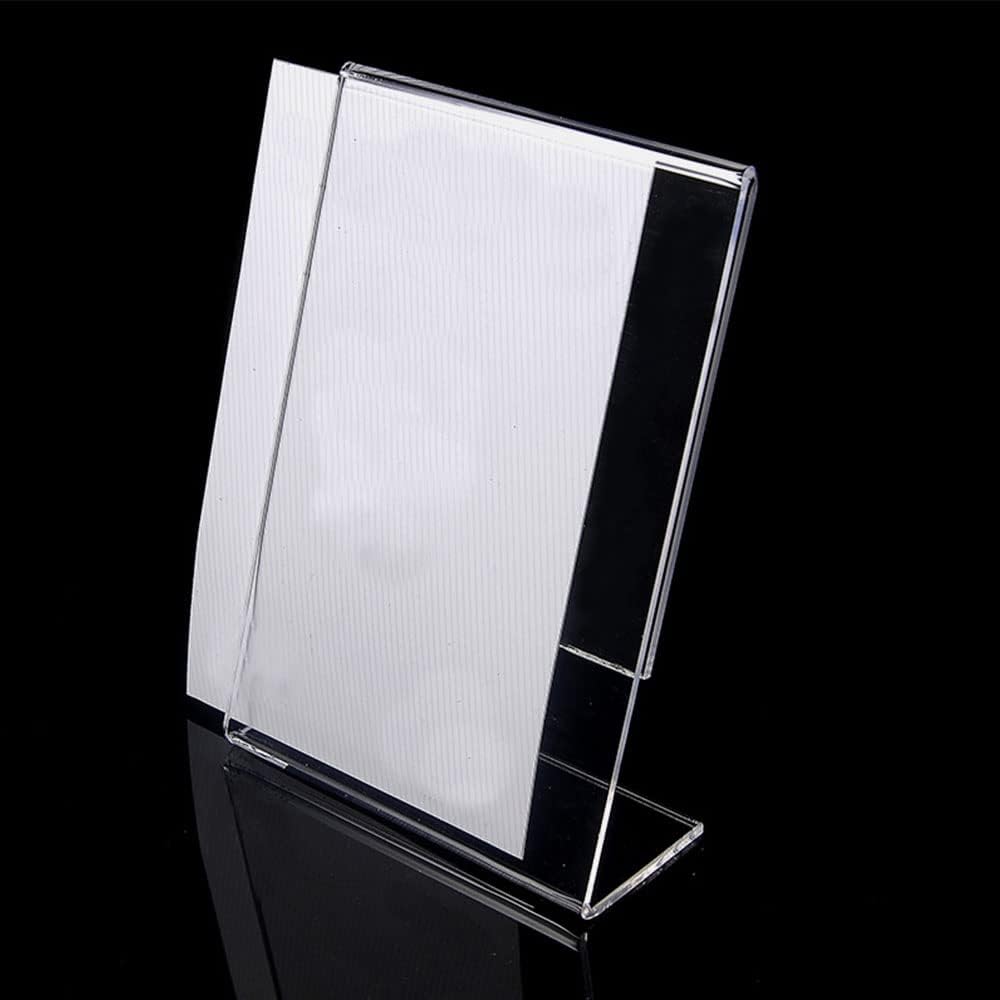 Pack of 6 A6 Vertical Design L-Shape Transparent Acrylic Label Sign Holder