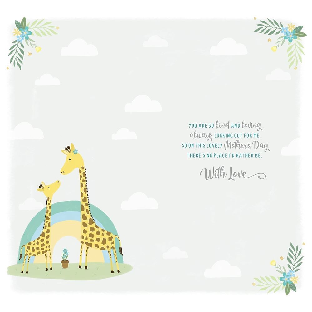 Giraffe Design with Floral Accents From Grandson Mother's Day Card