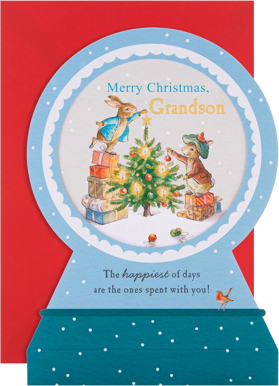 Peter Rabbit Grandson Christmas Card
