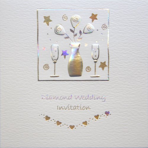 Diamond Wedding Anniversary Invitations Pack of 5