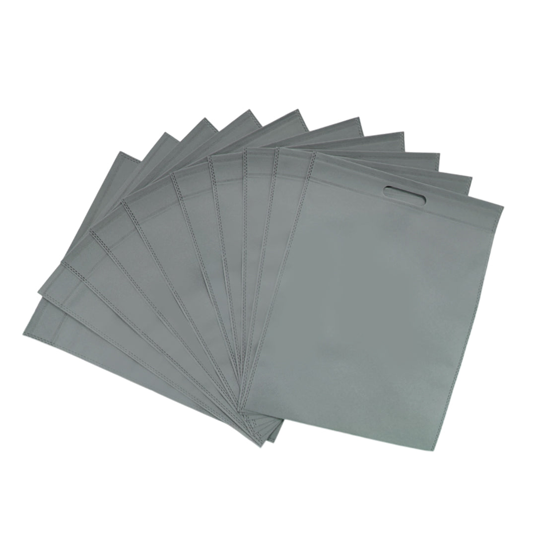 Pack of 50 Grey Coloured 40x30cm Non-Woven Patch Handle Bags