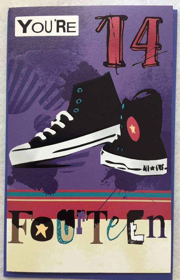 You're 14th Birthday Greeting Card Age 14 Today Boy