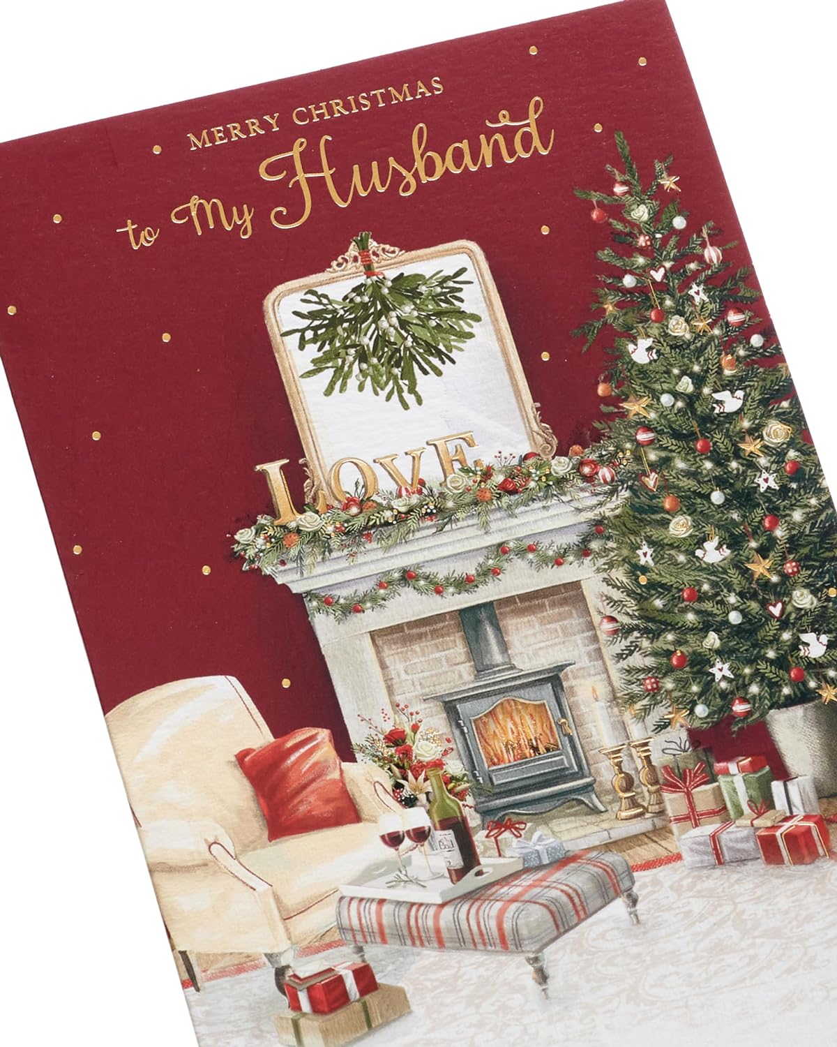 Husband Christmas Card Cosy Festive Scene Design