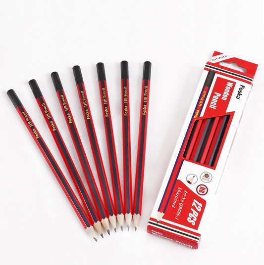 Pack of 12 7'' Wooden Sharpened HB Pencils