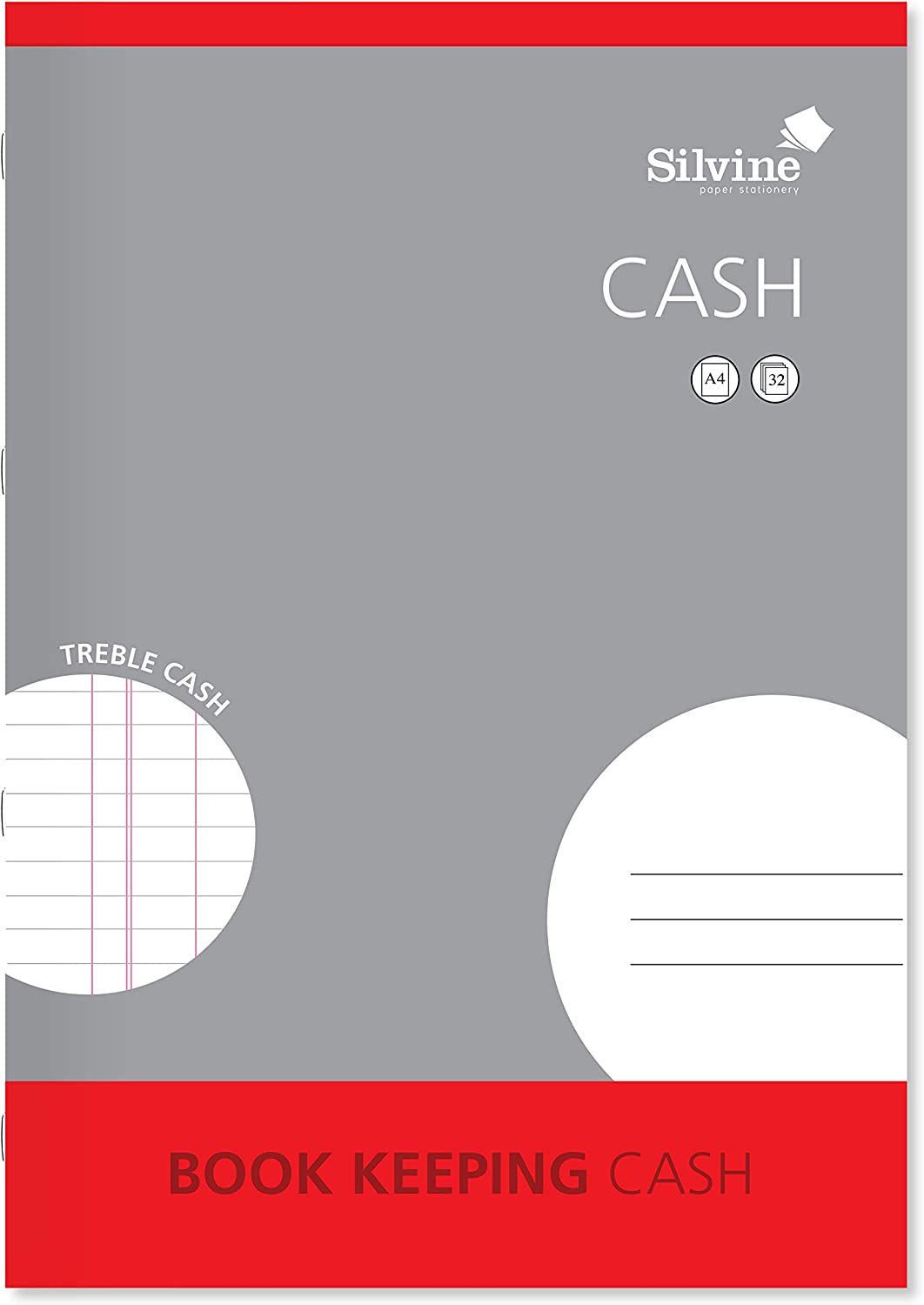 32 Pages A4 Book Keeping Printed Treble Cash