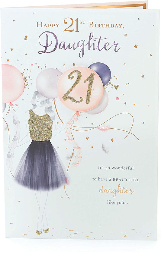 Gibson Happy 21st Birthday Daughter Stunning Birthday Card 