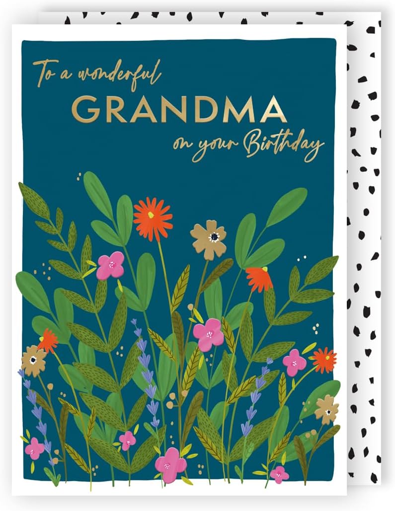 Flower Power! Wonderful Grandma Contemporary Birthday Card