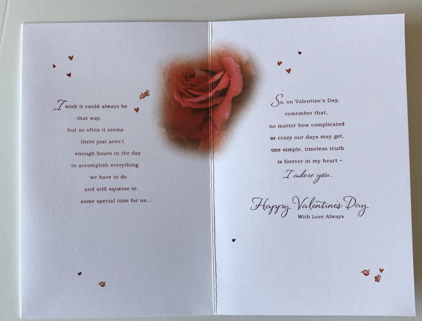 For My Girlfriend Rose With Nice Verse Valentine's Day Card