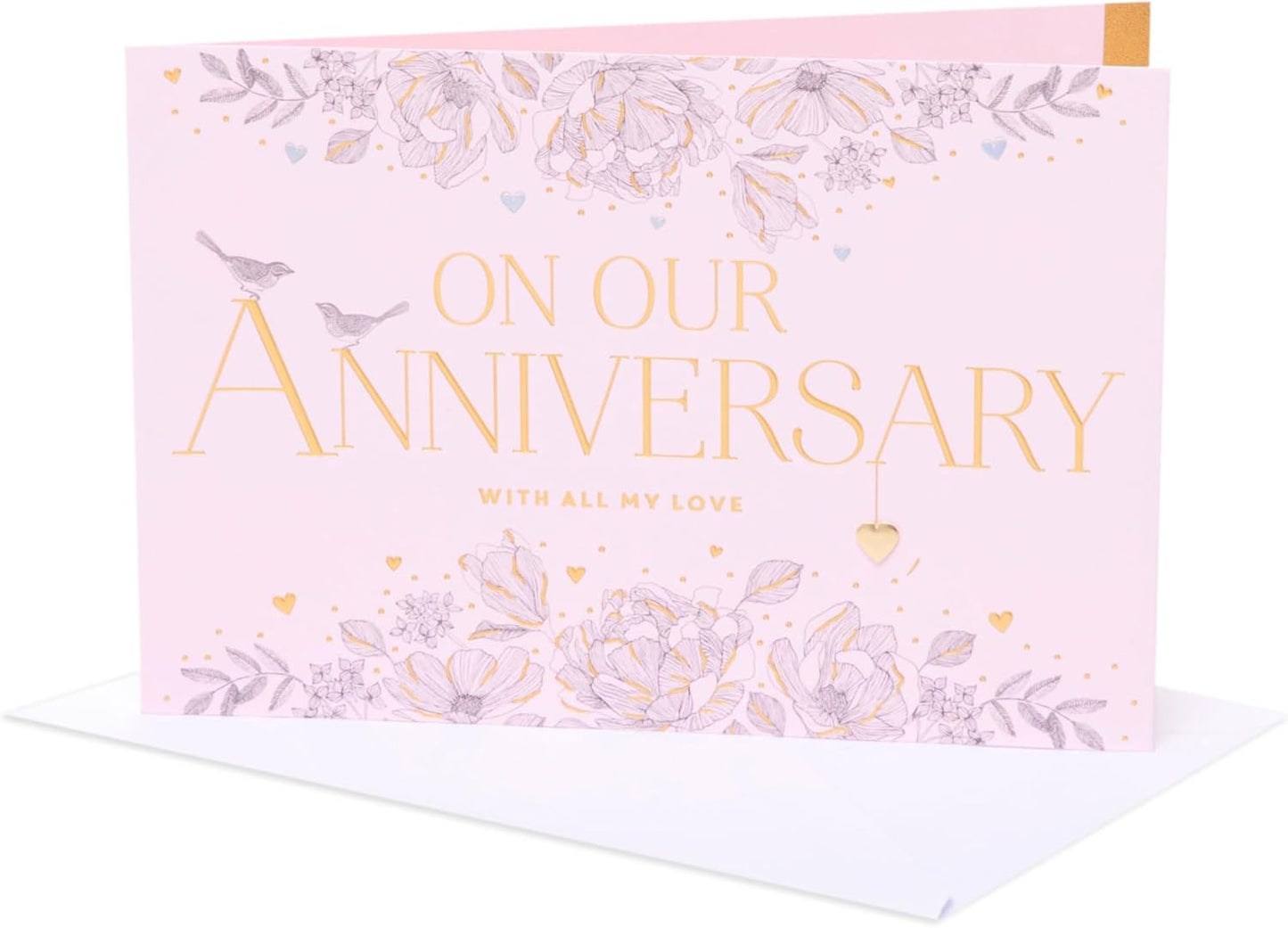 Love Design Anniversary Card with Heartfelt Message