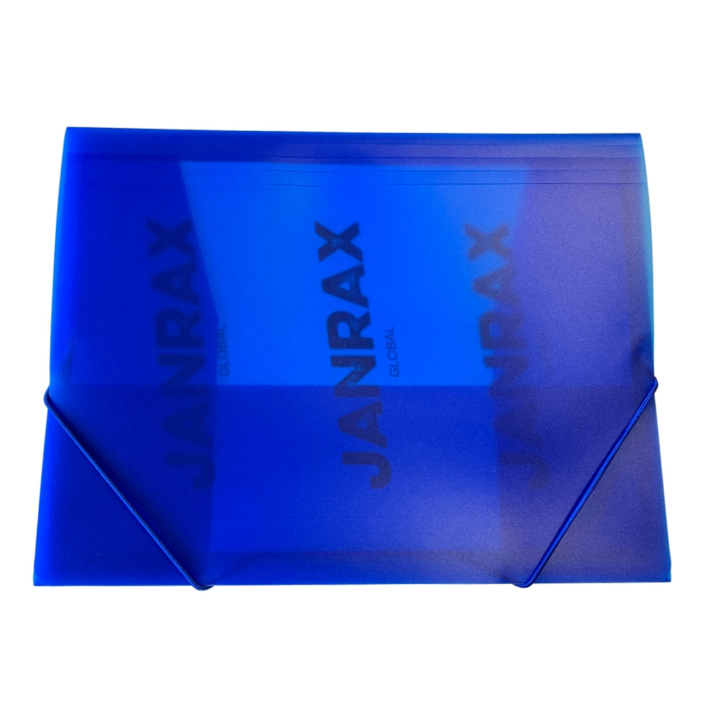 Pack of 12 A4 Clearview Blue 3 Flap Folders with Elasticated Closure
