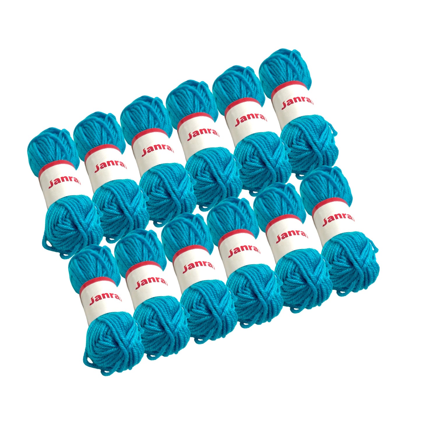 Pack of 20 Blue Acrylic Yarn Rolls – 10g each, 4 Strand 8 Ply Knitting Wool