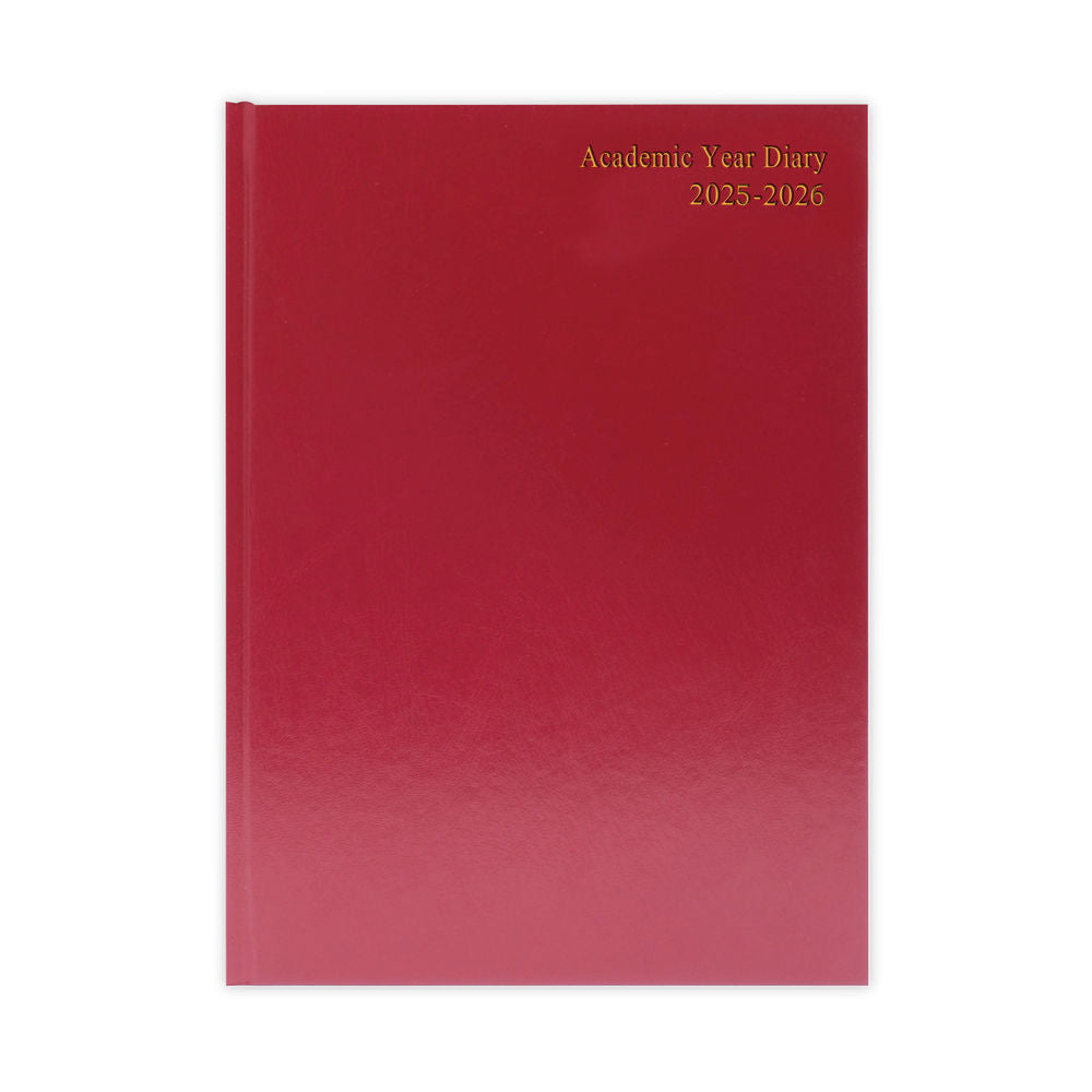 Janrax 2025-2026 A5 Day Per Page Burgundy Academic Diary