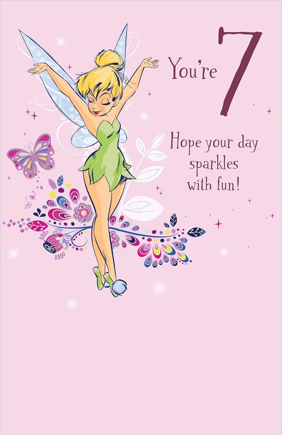 Disney Tinkerbell Design 7th Birthday Card