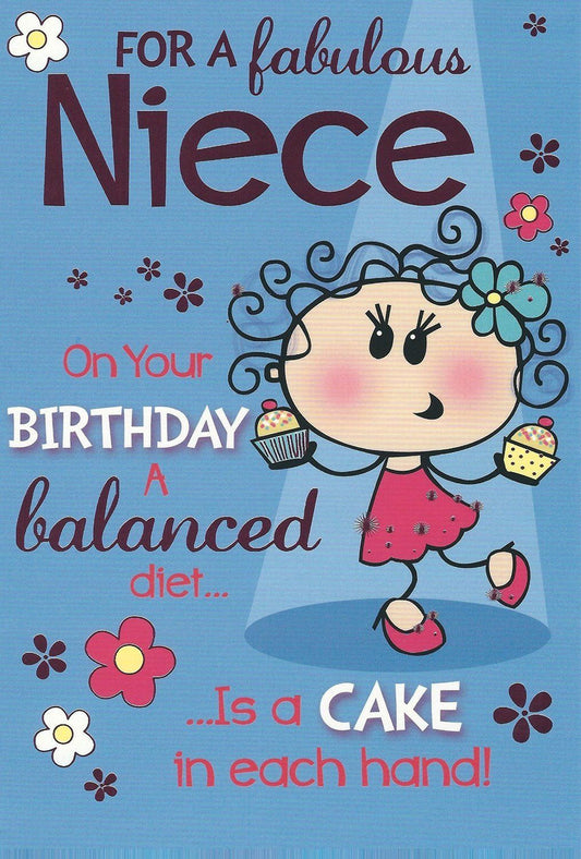 For Niece Cake Witty Words Birthday Card