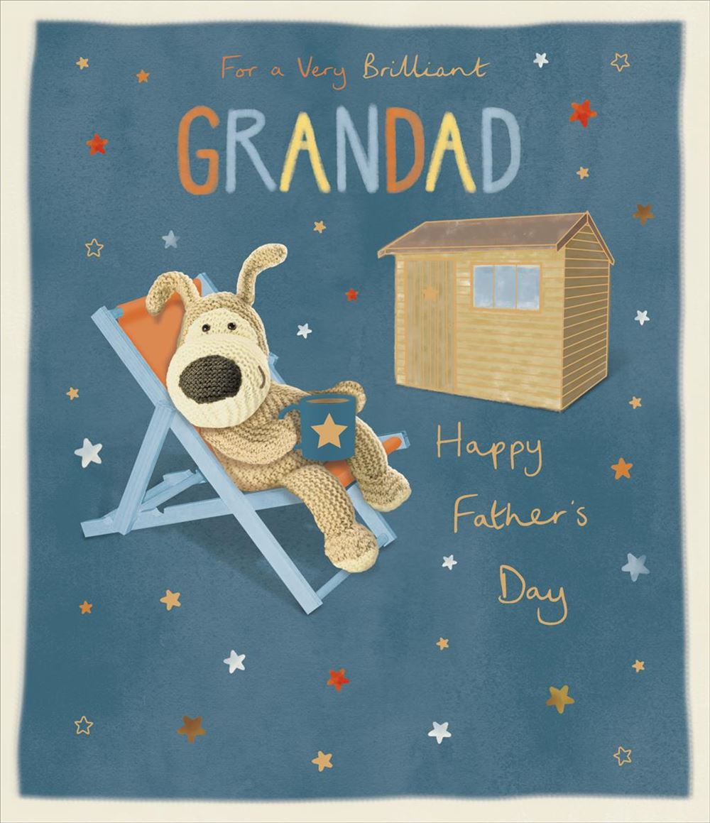 Boofle Sat in a Deck Chair Grandad Father's Day Card