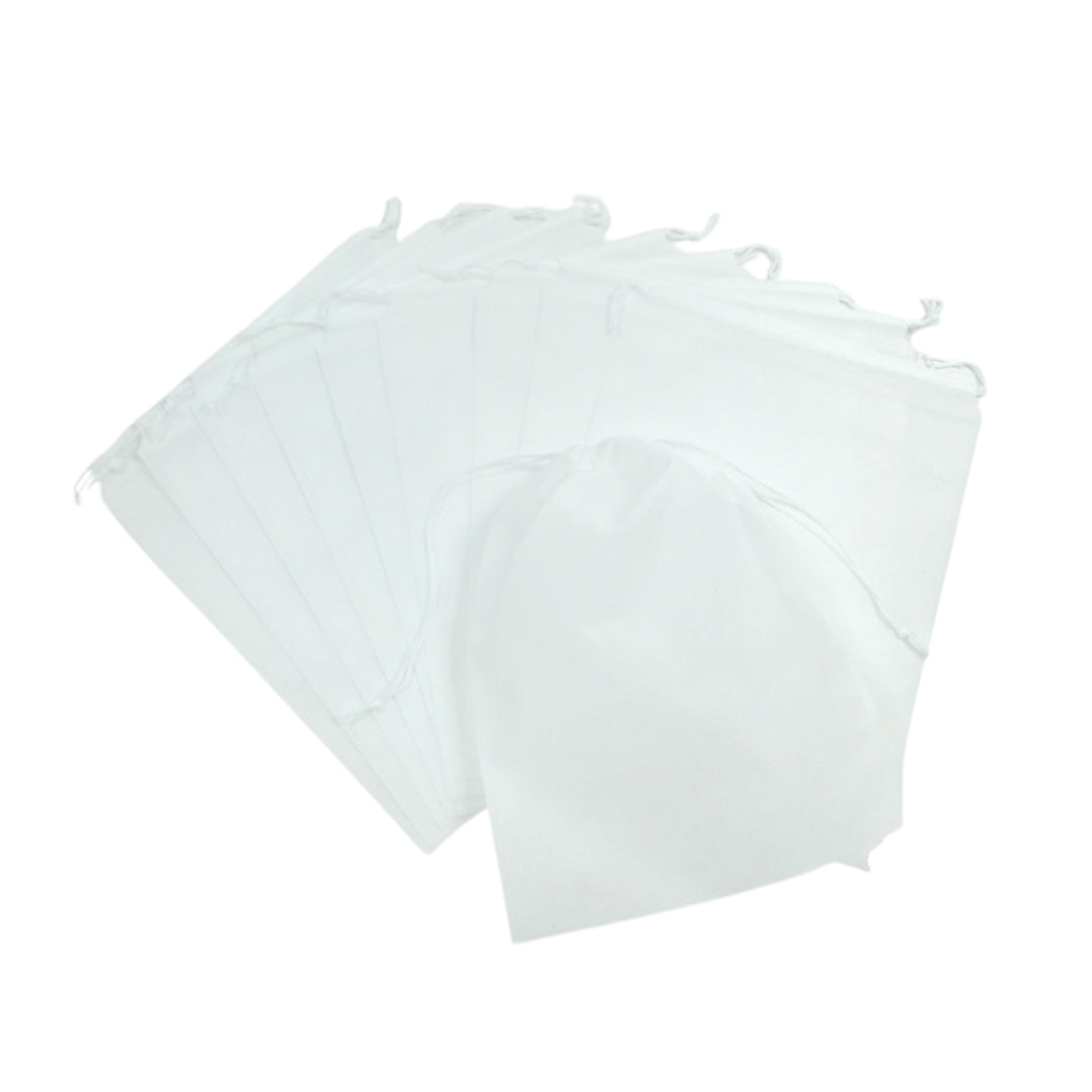 Pack of 50 White Coloured 32x22cm Non-Woven Drawstring Bags