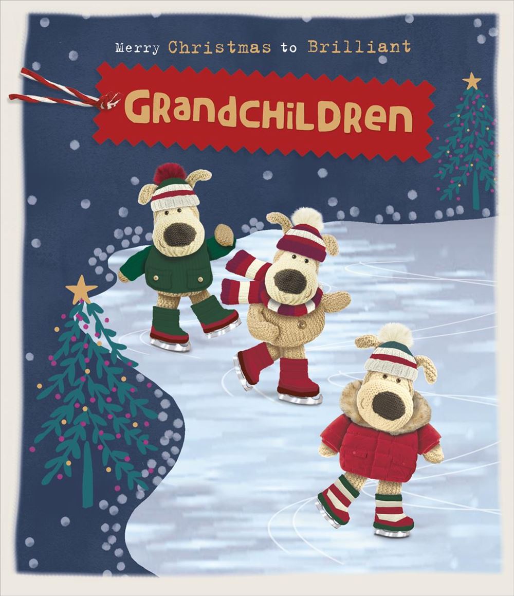 Boofles Ice Skating Grandchildren Christmas Card