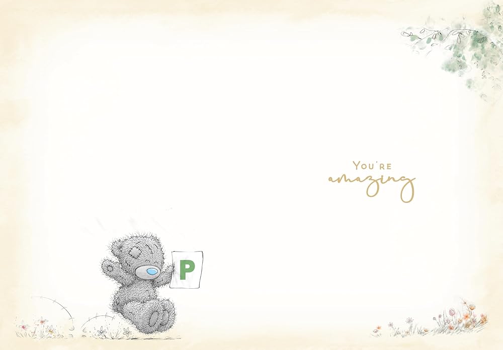 Bear And Ripped L Plate Driving Test Passed Congratulations Card