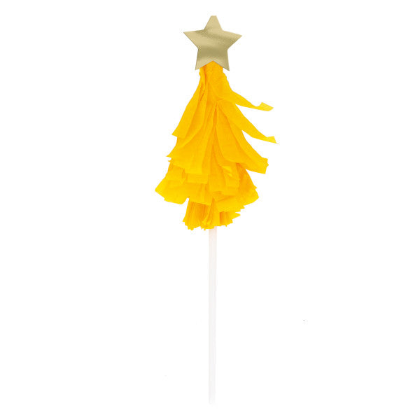 Pack of 6 Vibrant Christmas Tree Shaped Cake Toppers