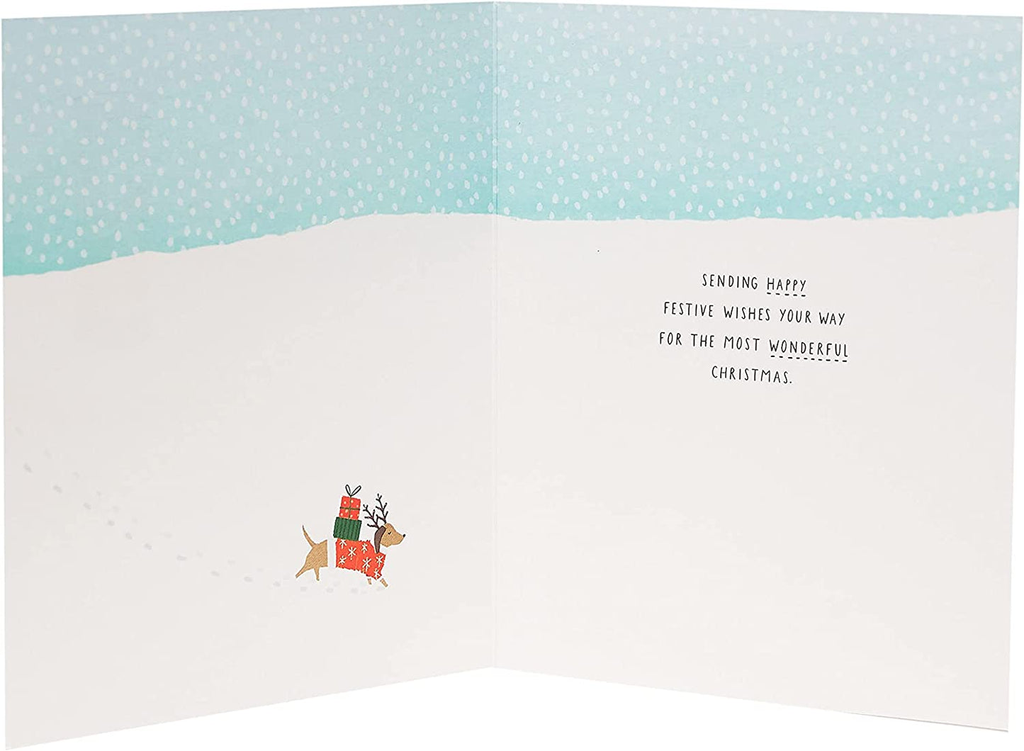 Across the Miles Christmas Card Snow Dogs Design 