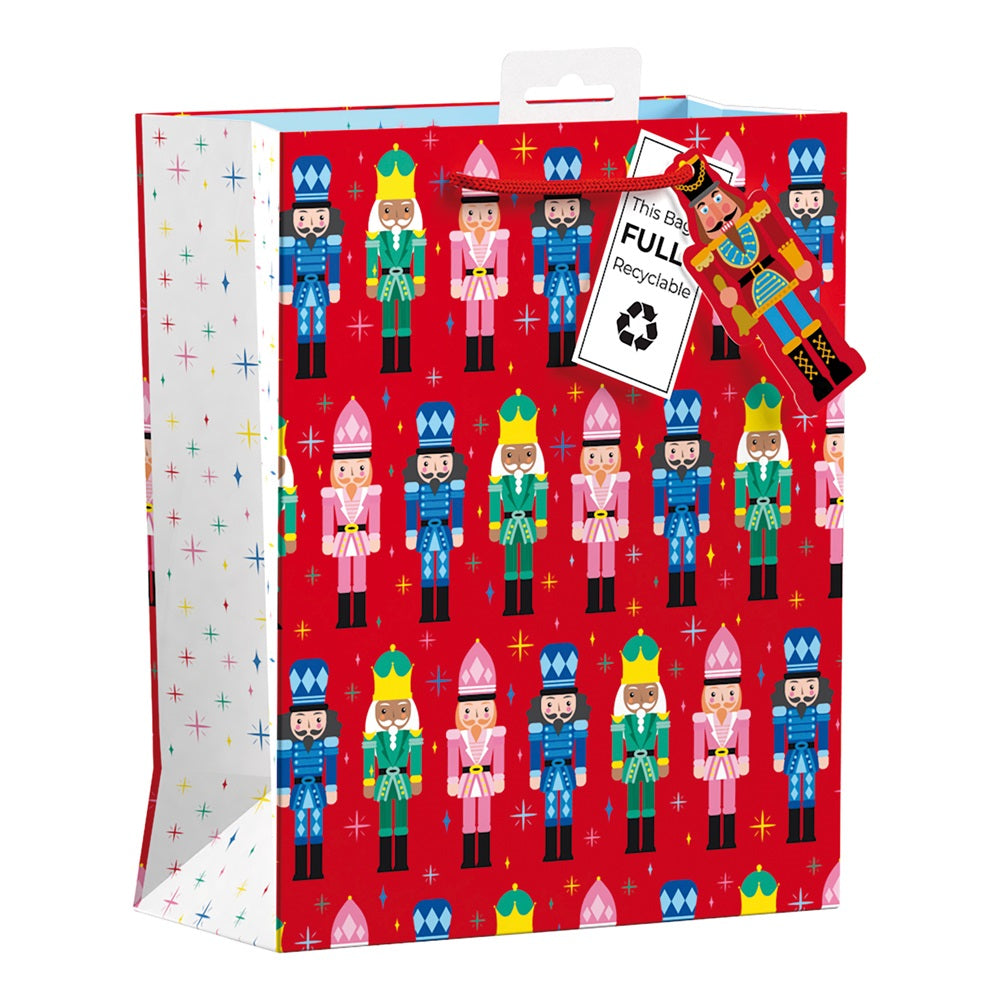 Pack of 6 Nutcracker Design Medium Christmas Gift Bags
