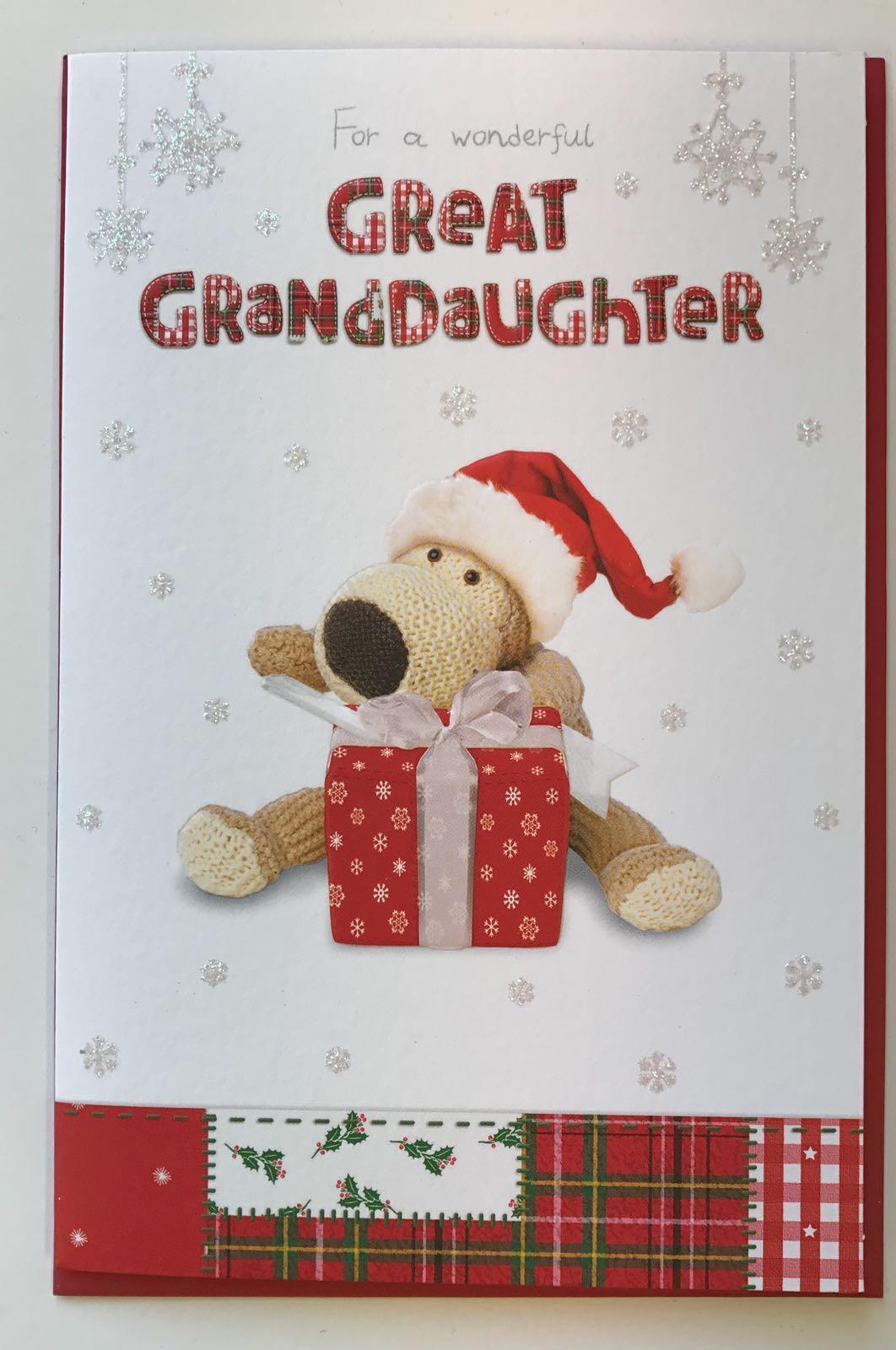 Boofle Great Granddaughter Christmas Card