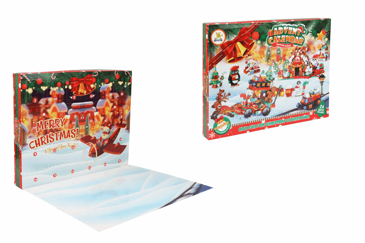 Christmas Building Block Novelty Advent Calendar with 24 Assorted Block Kits