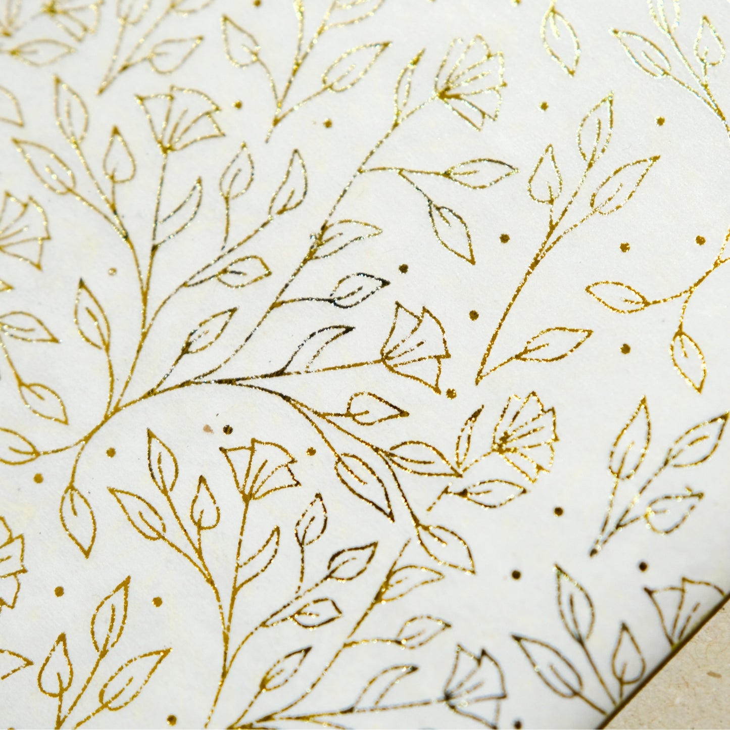 6 x Pack of 10 Flowers Garden Gold Metallic Plastic-Free 18gsm Tissue Paper Sheets 50x70cm - Patterned Tissue Paper for Xmas, New Year, Party, Wedding, Birthday Packing Present Gift Box DIY Art Crafts