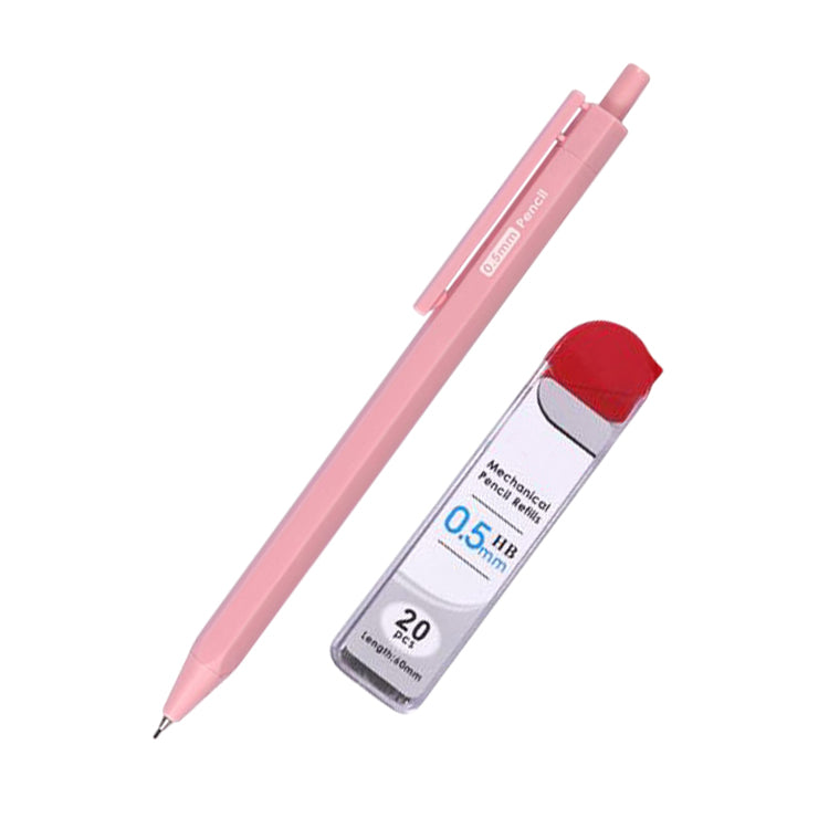 Set of 0.5mm Mechanical Pencil and HB Lead Refills – Hexagonal Grip, Smooth & Precise Writing, Random Colour