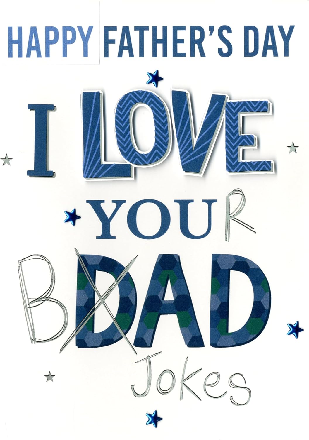 Fun Scribbles Dad Bad Jokes Hand-Finished Father's Day Card