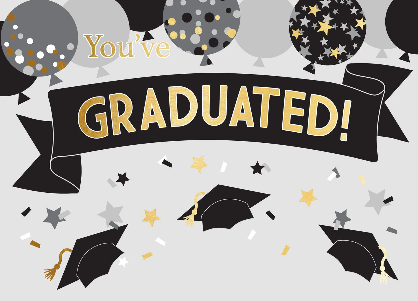 Mortar Boards and Balloons Design You've Graduated! Pop Out 3D Congratulations Card