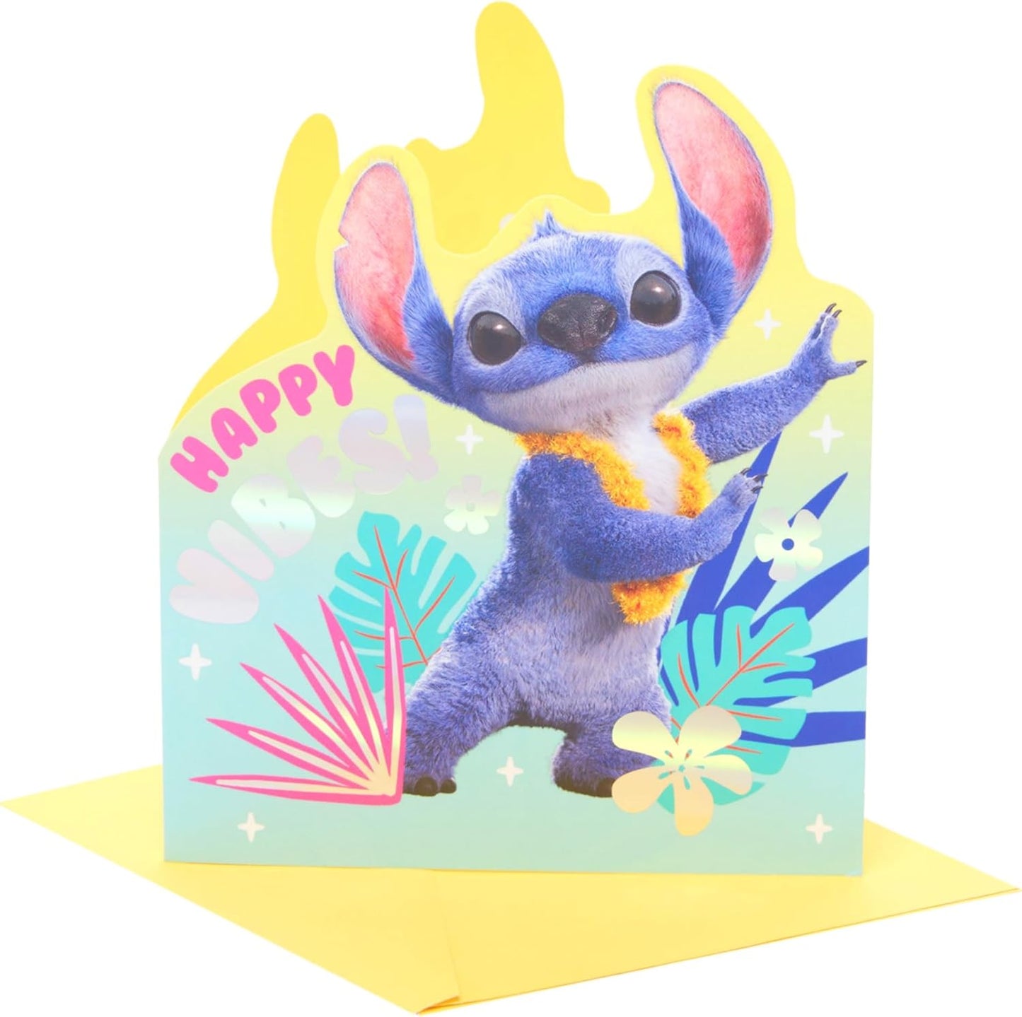 Disney Lilo & Stitch Happy Vibes Design Birthday Card