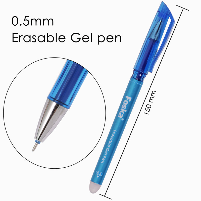 Pack of 12 Blue Erasable Gel Pens 0.5mm