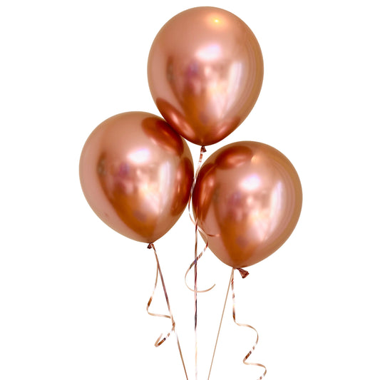 Bag of 50 Metallic Rose Gold Colour 12" Latex Balloons