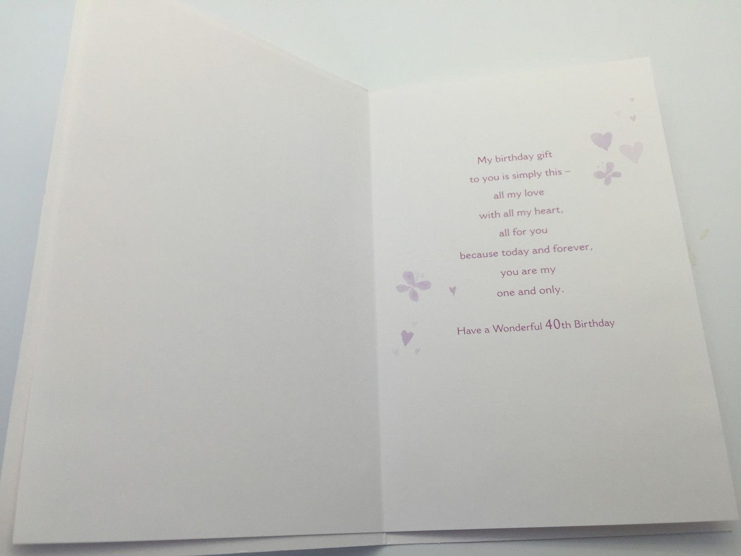 Wife 40th Birthday Greetings Card Age 40 Her