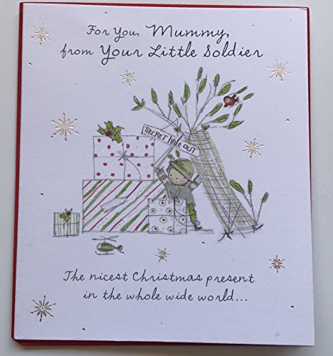 Cute Mummy From Son / Little Soldier Christmas Greeting Card