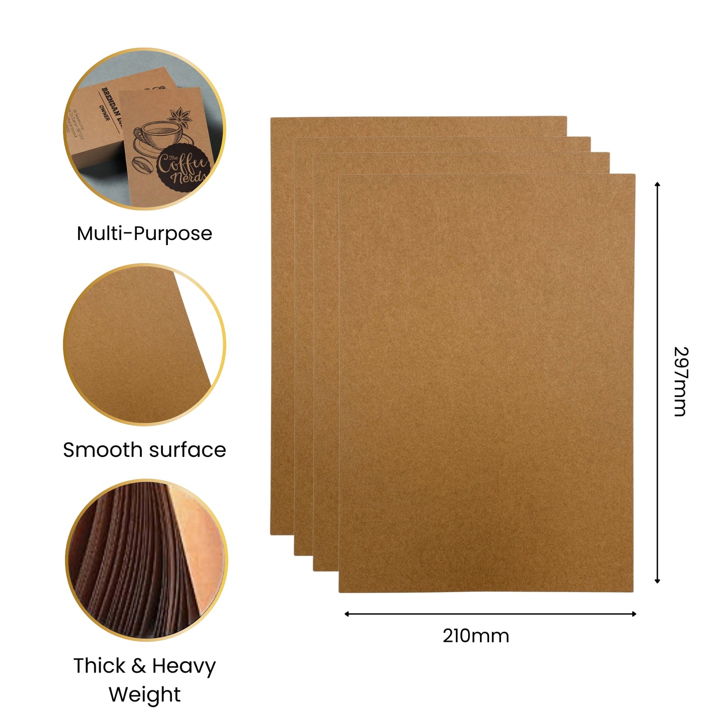 Pack of 480 A4 240gsm Kraft Card Sheets