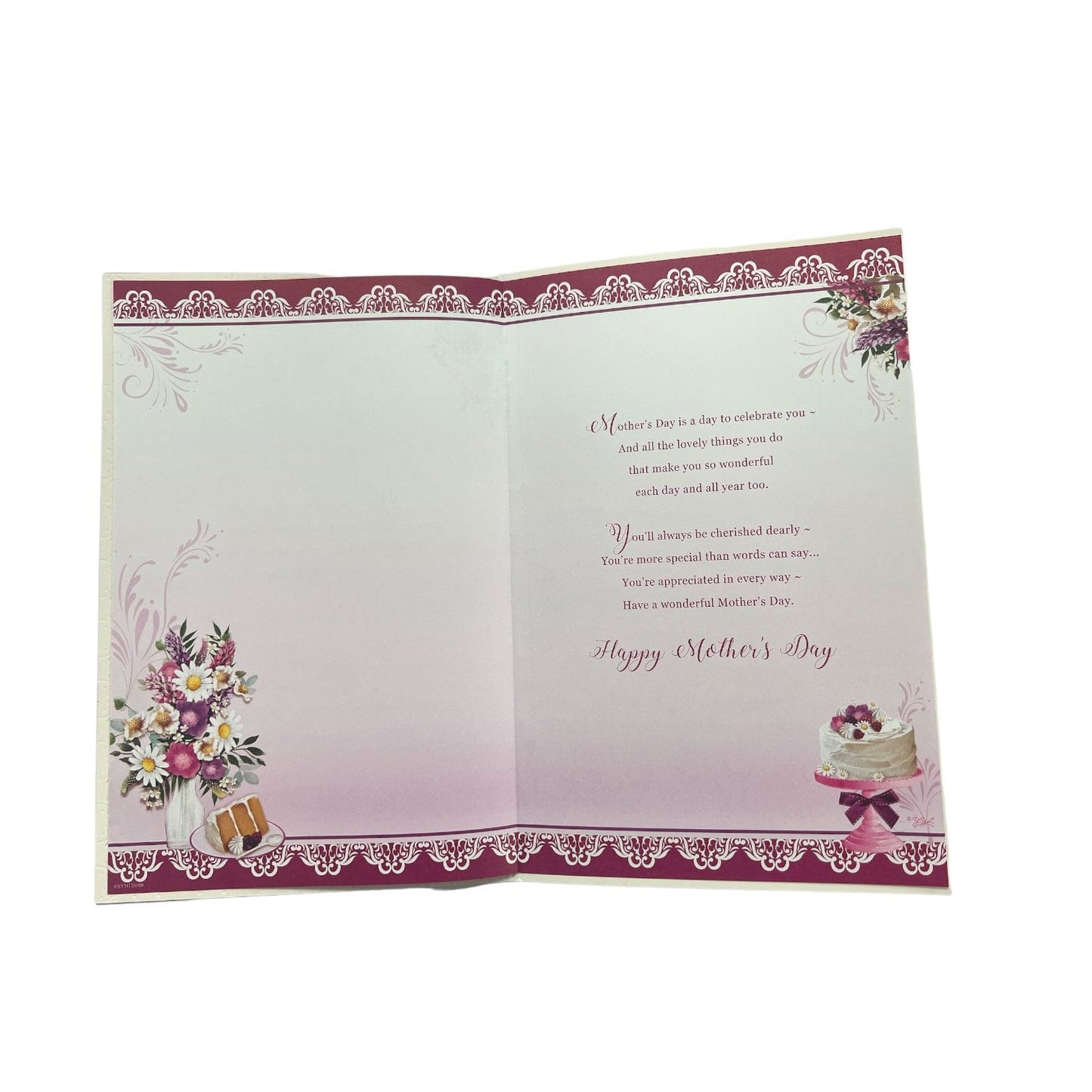 From Both of Us Cake And Flowers Design Mother's Day Card