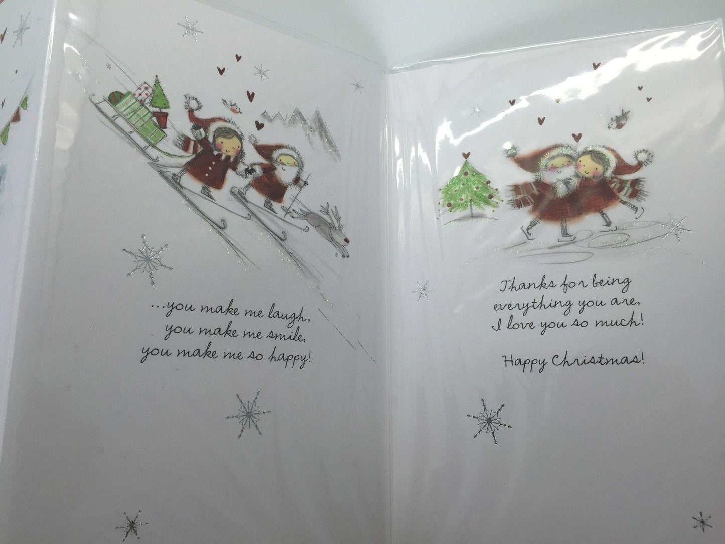 Gorgeous Girlfriend Christmas Card 3D Ickle Santas