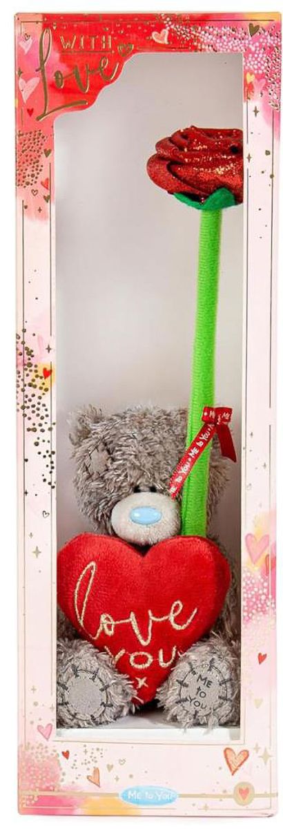 Me To You 4" Love You Heart Bear & Rose Gift Set