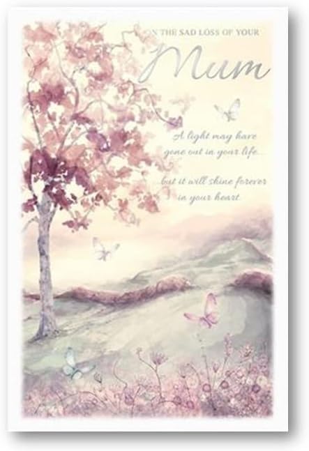 Countryside & Butterflies with Sentiment Verse 'Loss of your Mum' Sympathy Card